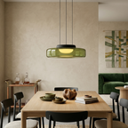 Glas Pendel Lampe - Lagdelt Glasdesign i Tonet Glas med Justerbar Højde 6
