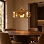 Glas Pendel Lampe til Spisebord – Elegant Design i Tonet Glas 23