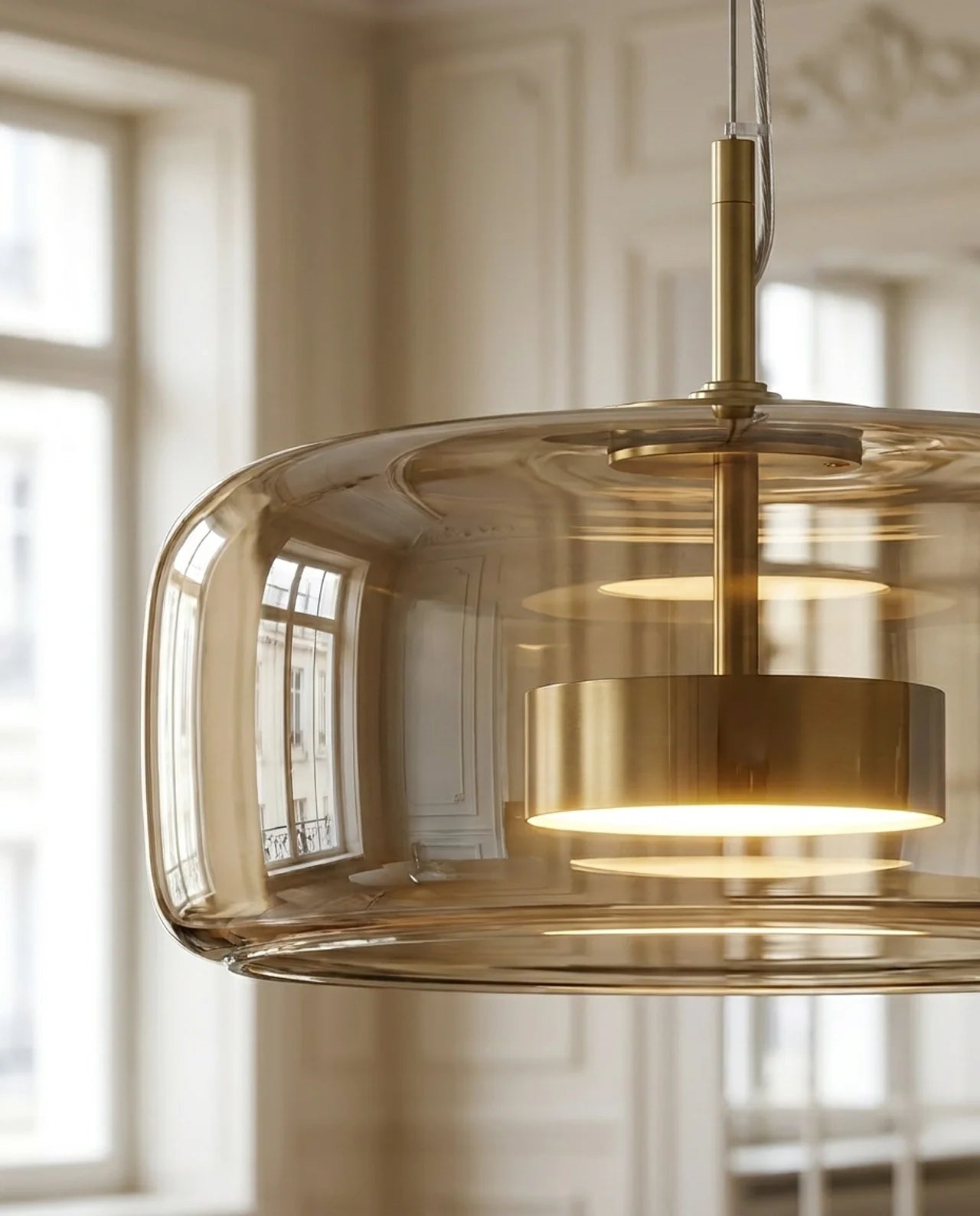 Glas Pendel Lampe til Spisebord - Elegant Design i Tonet Glas 5
