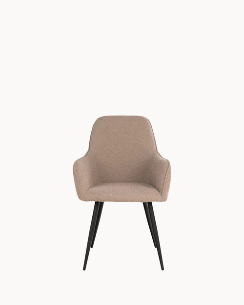 Harmonisk Spisestuestol | Bouclé Beige, Metalben, Komfortabel Sædehøjde 1