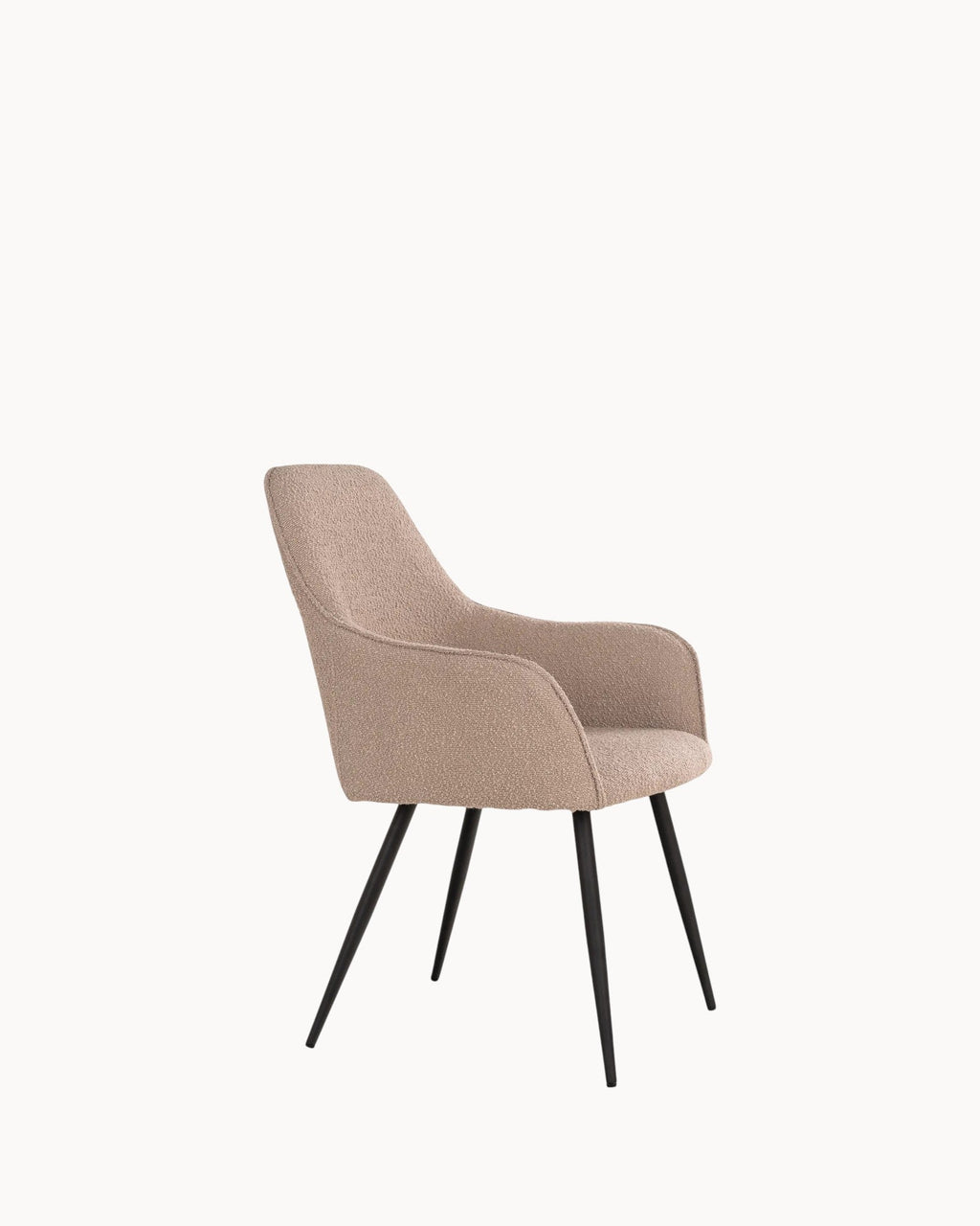 Harmonisk Spisestuestol | Bouclé Beige, Metalben, Komfortabel Sædehøjde 2