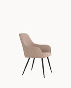 Harmonisk Spisestuestol | Bouclé Beige, Metalben, Komfortabel Sædehøjde 2
