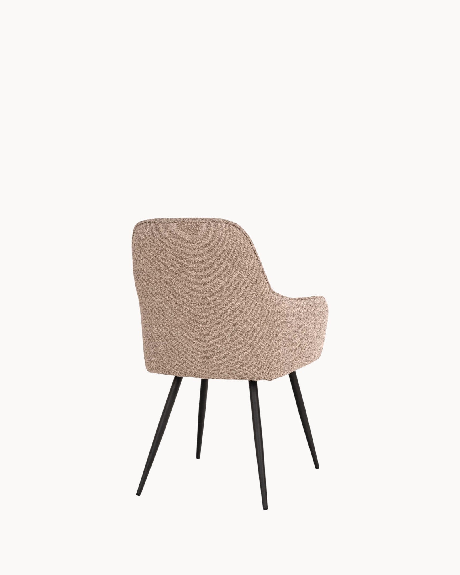 Harmonisk Spisestuestol | Bouclé Beige, Metalben, Komfortabel Sædehøjde 3