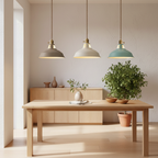 Industriel Pendel Lampe i Jern – Justerbar Højde med Farverige Metalskærme 2