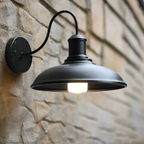 Industriel Udendørs Væglampe i Jern – Skålformet Design med LED Lys 1