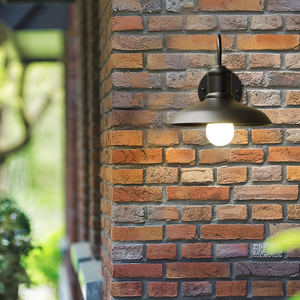 Industriel Udendørs Væglampe i Jern – Skålformet Design med LED Lys 3