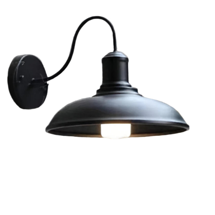 Industriel Udendørs Væglampe i Jern – Skålformet Design med LED Lys 5
