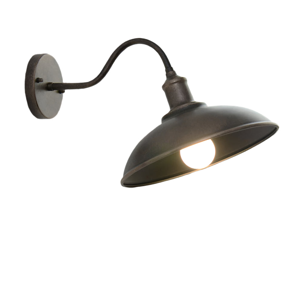 Industriel Udendørs Væglampe i Jern – Skålformet Design med LED Lys 6