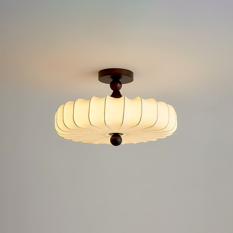 Japandi Loftlampe - Plisseret Skærm i Lag med Blød Glød 0
