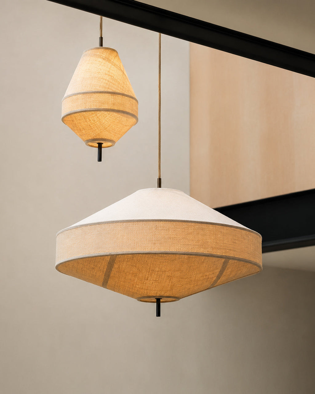 Japandi Loftslampe i Linnedstof - Organisk Design 1

