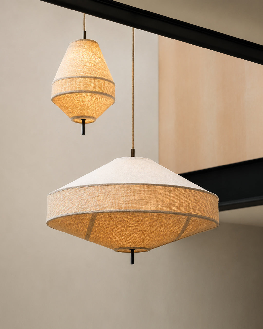 Japandi Loftslampe i Linnedstof - Organisk Design 1
