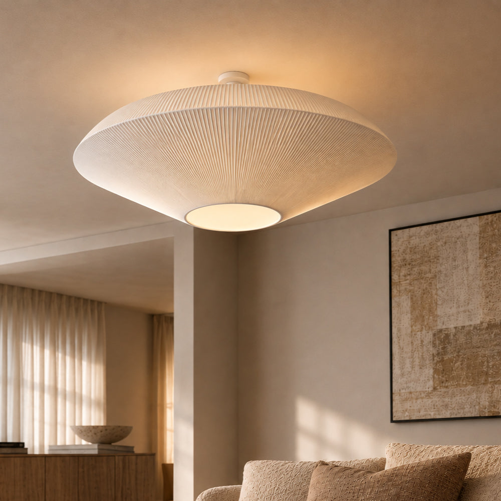 Japandi Loftslampe i Stof – Organisk Design til Stue og Soveværelse 0