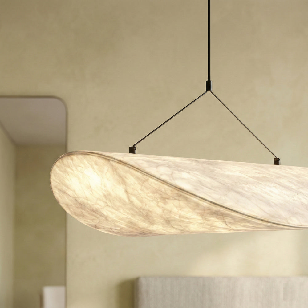 Japandi Pendel Lampe - Flydende Silkeform med Blød Glød 0

