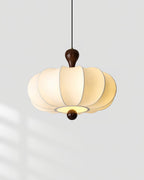 Japandi Pendel Lampe - Organisk Design med Trædetaljer i Valnød 12