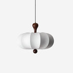 Japandi Pendel Lampe - Organisk Design med Trædetaljer i Valnød 7