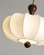 Japandi Pendel Lampe - Organisk Design med Trædetaljer i Valnød 8