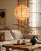 Japandi Pendel Lampe i Naturlig Plantefiber - Vævet Design med Justerbar Ledning 4