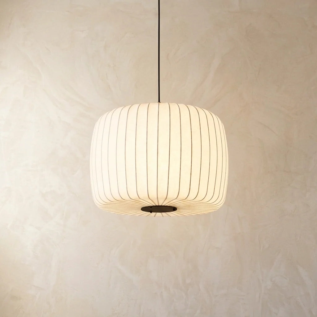 Japansk Pendellampe i Silke med Wabi Sabi Design 2