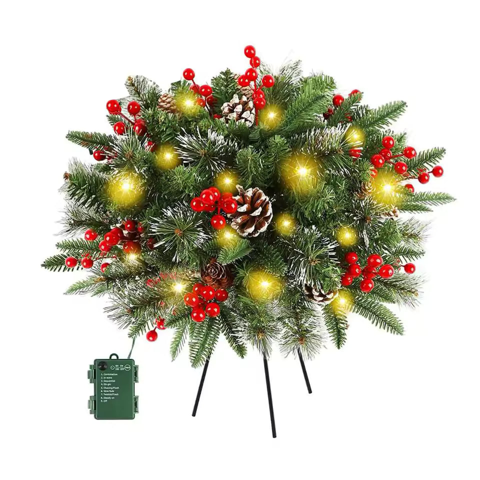Juledekoration med Lys til Krukke med Timer og 8 Lysfunktioner 5
