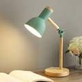 Justerbar Bordlampe i Træ og Metal – Moderne Design med Fleksibel Belysning 0