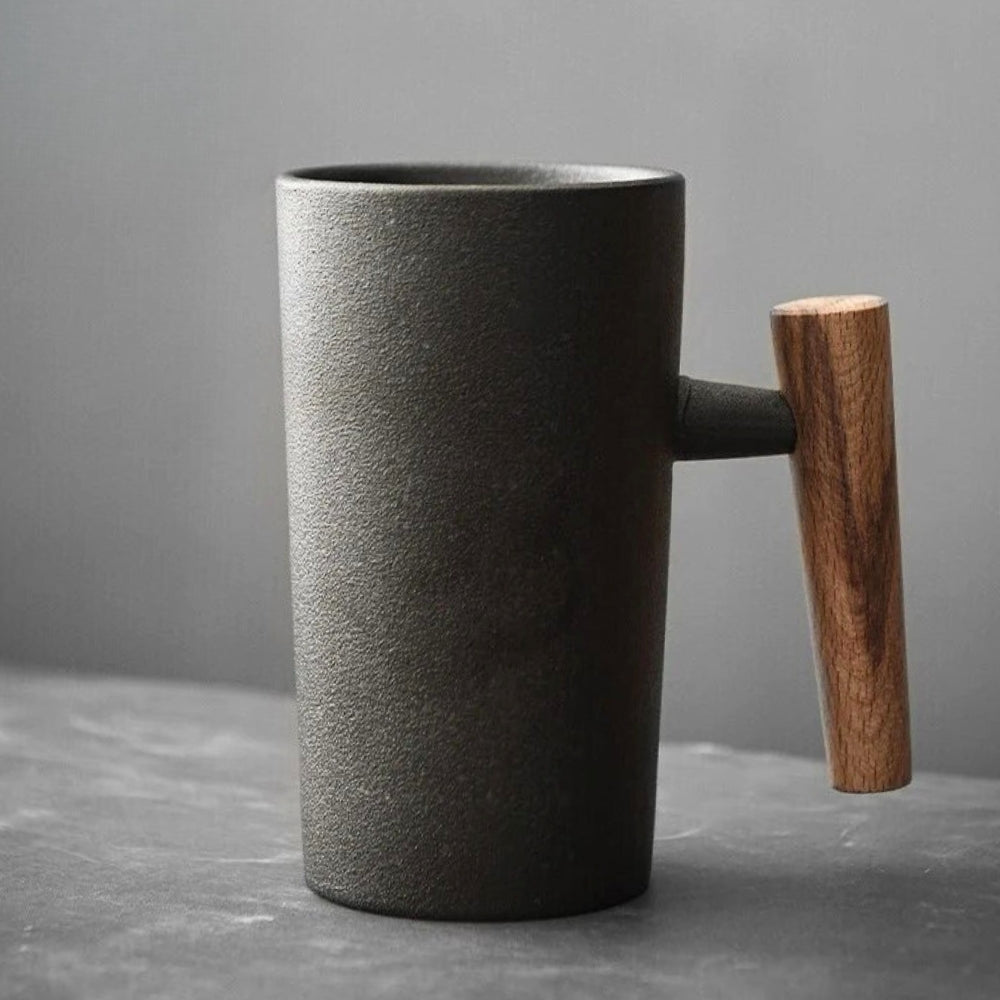 Keramikkrus i Jordfarver Ergonomisk Handtag 220 ml til Kaffe og Te 1