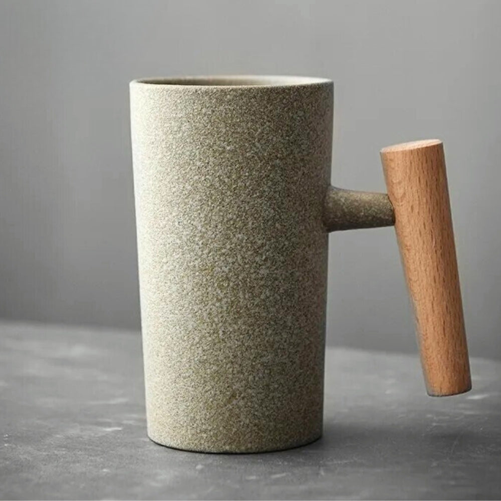Keramikkrus i Jordfarver Ergonomisk Handtag 220 ml til Kaffe og Te 2