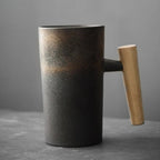 Keramikkrus i Jordfarver Ergonomisk Handtag 220 ml til Kaffe og Te 3