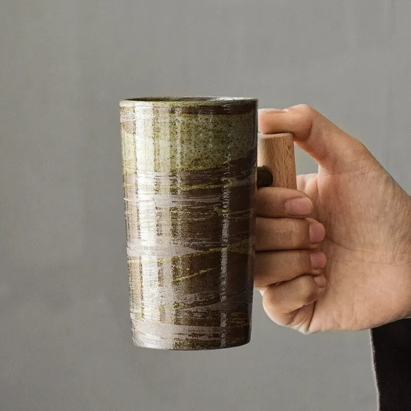 Keramikkrus i Jordfarver Ergonomisk Handtag 220 ml til Kaffe og Te 5