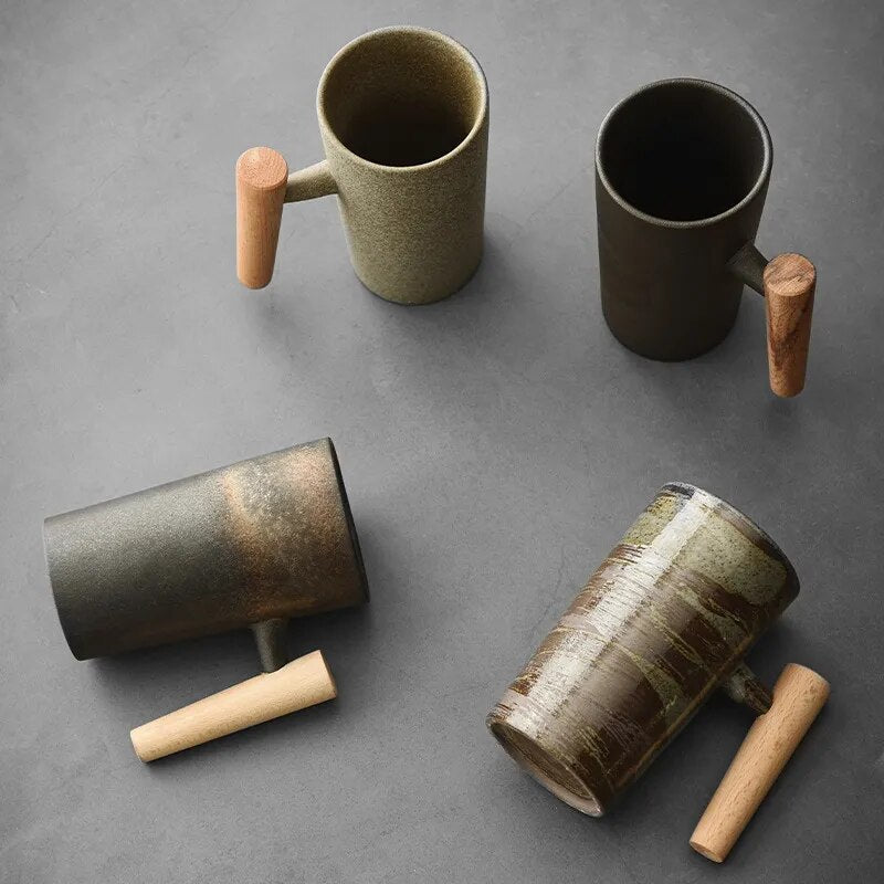 Keramikkrus i Jordfarver Ergonomisk Handtag 220 ml til Kaffe og Te 6