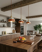 Keramisk Pendel Lampe - Malet Keramik med Kobberfinish 1
