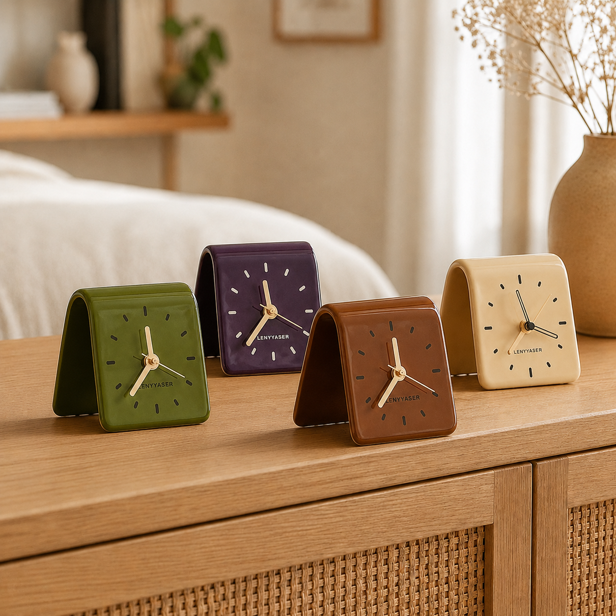 Keramisk Skrivebordsur – Minimalistisk Design med Lydløs Nålebevægelse 11