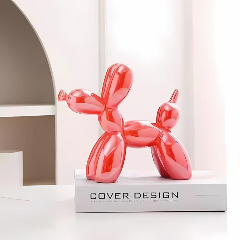 Keramisk ballonhundeskulptur i farverig finish til dekorativ brug 9