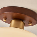 Klassisk Bauhaus Loftlampe - Cremefarvet Glas med Metalbund 5