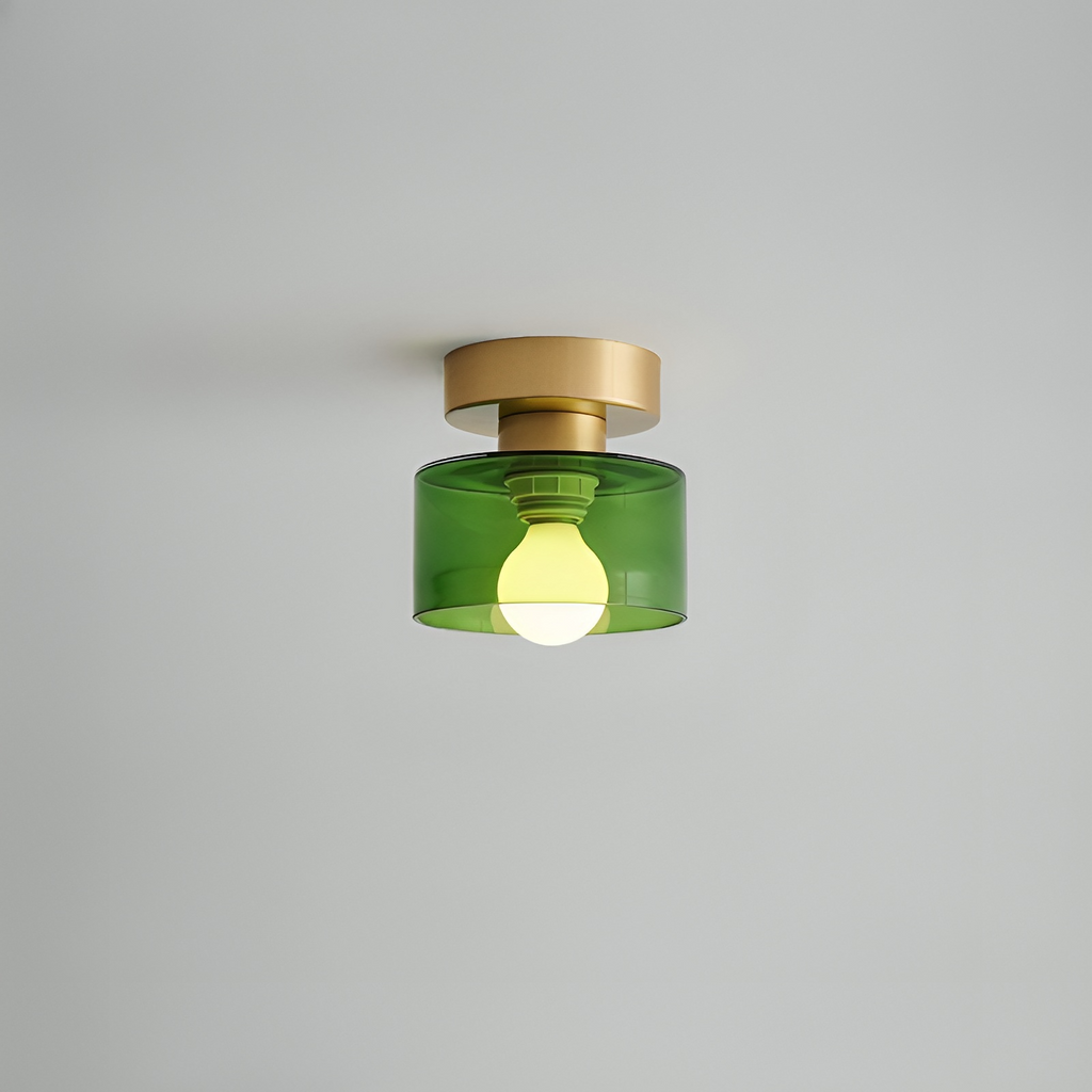 Kompakt Bauhaus Loftlampe - Guld Metal og Glas 10