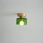 Kompakt Bauhaus Loftlampe - Guld Metal og Glas 10