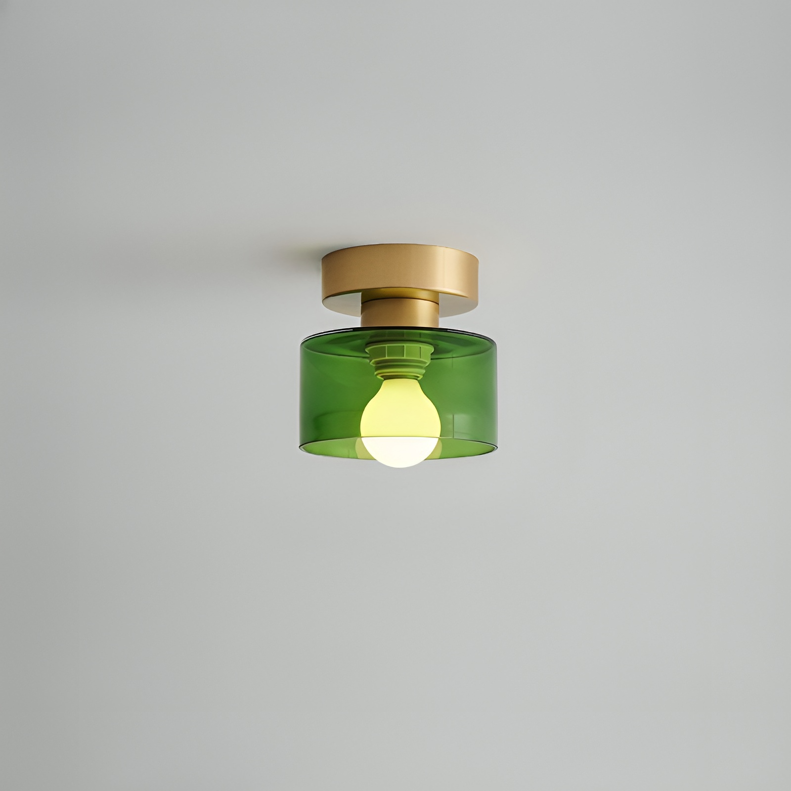 Kompakt Bauhaus Loftlampe - Guld Metal og Glas 10
