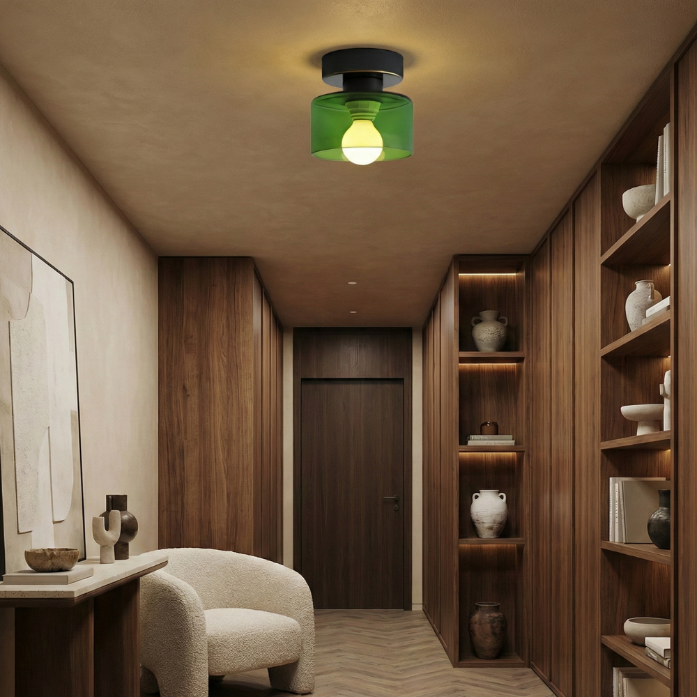 Kompakt Bauhaus Loftlampe - Guld Metal og Glas 5
