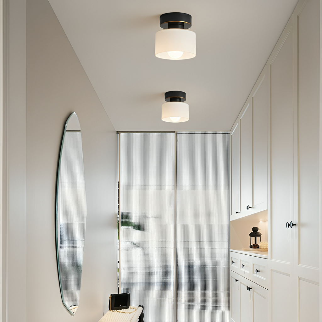 Kompakt Bauhaus Loftlampe - Guld Metal og Glas 7
