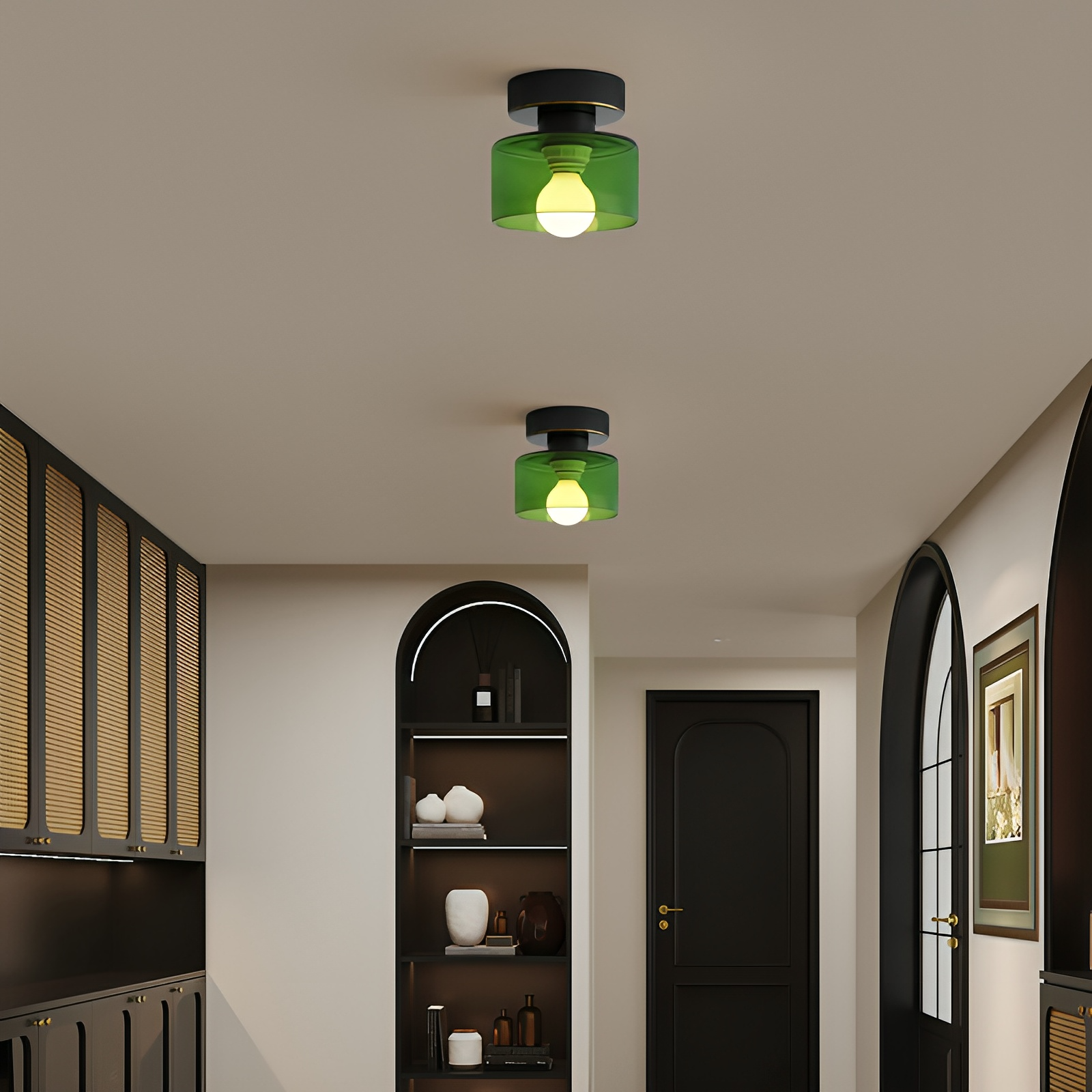 Kompakt Bauhaus Loftlampe - Guld Metal og Glas 8

