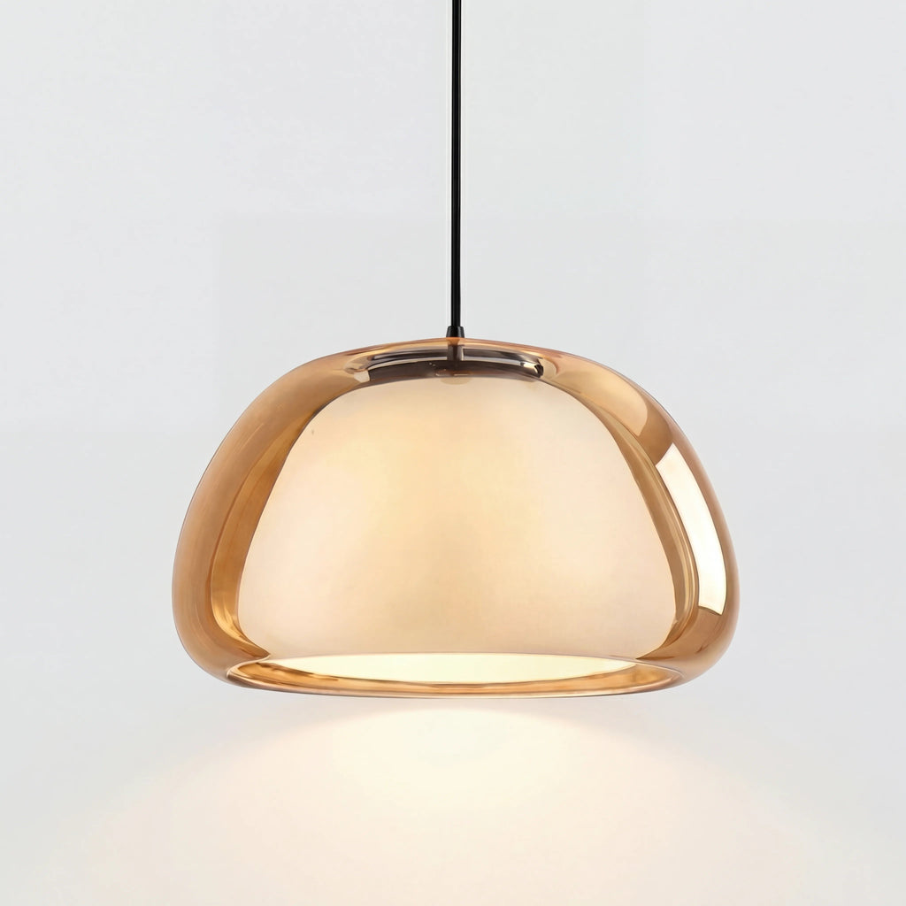 Krystallinsk Pendel Lampe – Elegant Glasdesign til Spisebord med Varmt Lys 1