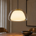 Krystallinsk Pendel Lampe - Elegant Glasdesign til Spisebord med Varmt Lys 10
