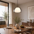Krystallinsk Pendel Lampe - Elegant Glasdesign til Spisebord med Varmt Lys 11
