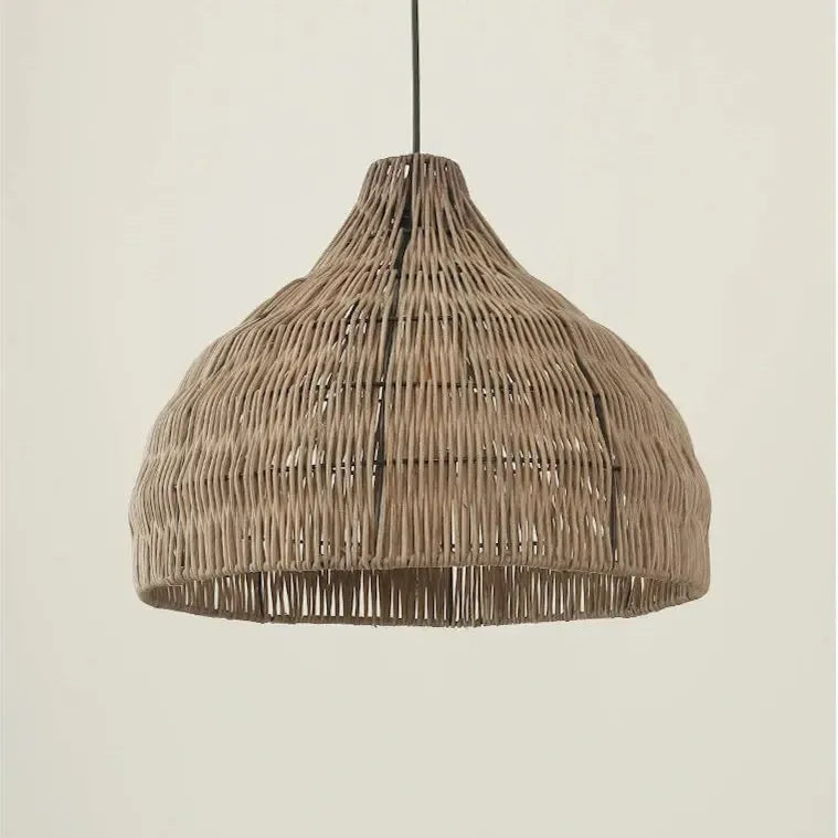 Kuppelformet Spisebordslampe i Naturligt Flet 5