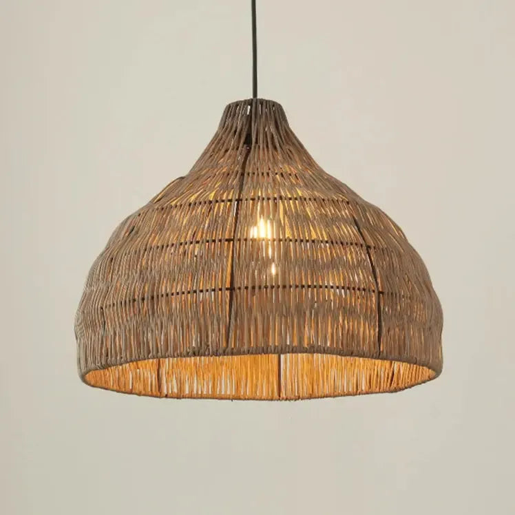 Kuppelformet Spisebordslampe i Naturligt Flet 6