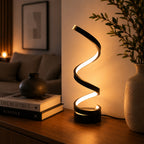 LED Bordlampe i Aluminium – Spiraldesign til Skrivebord og Natbord 0