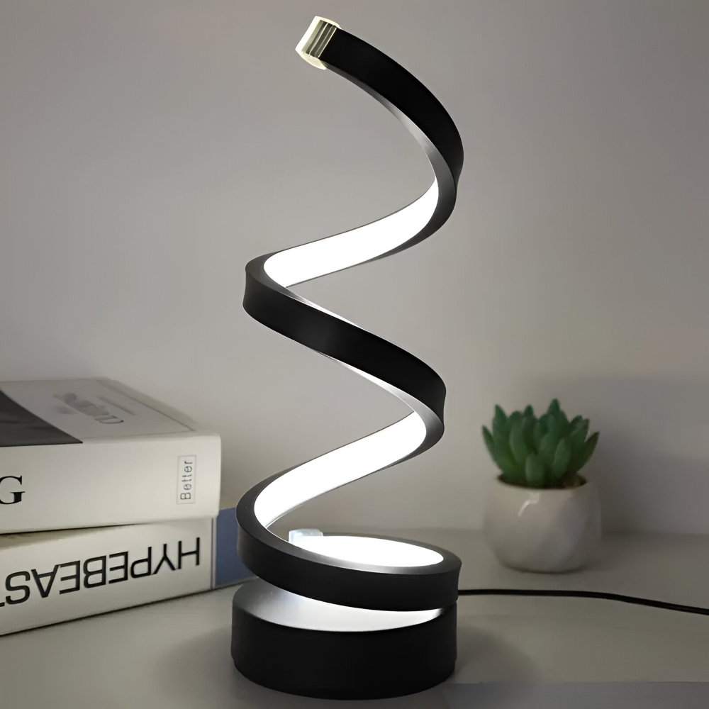 LED Bordlampe i Aluminium – Spiraldesign til Skrivebord og Natbord 5