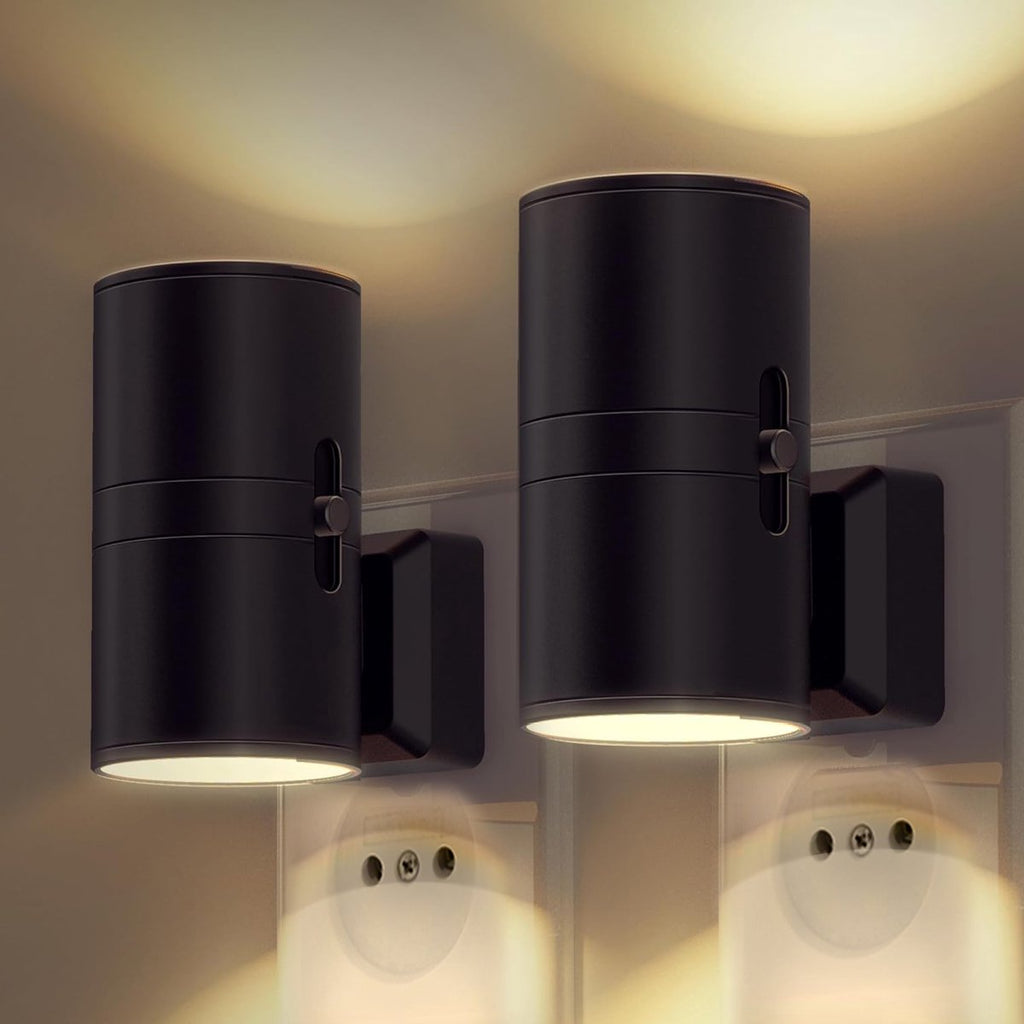 LED Vaeglampe til Stikkontakt med Dag-Natsensor Daempbar Varmt Lys til Minimalistisk Indretning 5