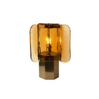 Lanterneformet Bordlampe i Messing med Struktureret Glas 1