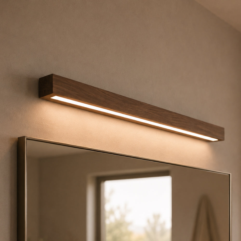 Lineær Spejllampe til Badeværelse - Minimalistisk Væglampe med Integreret LED 18