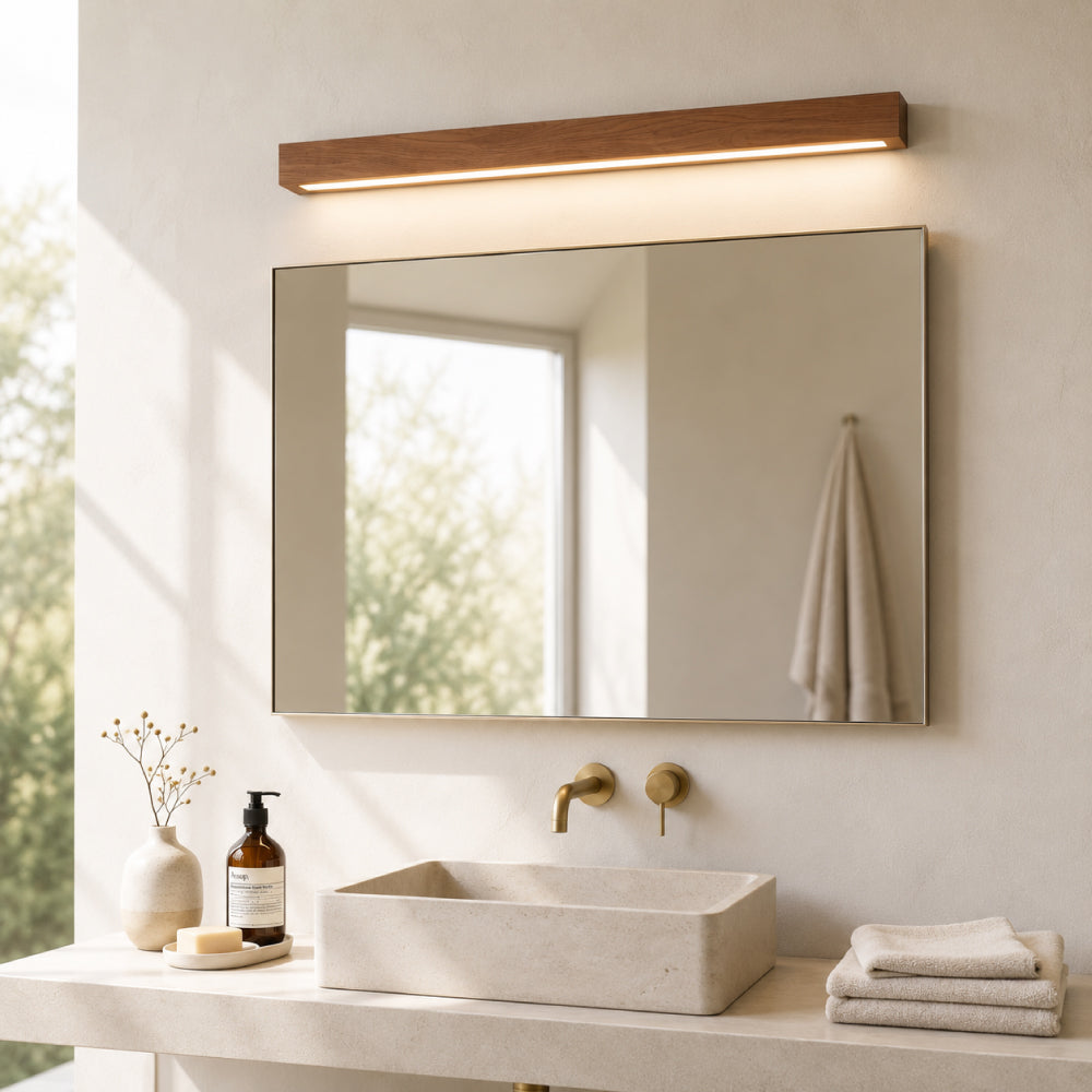 Lineær Spejllampe til Badeværelse - Minimalistisk Væglampe med Integreret LED 4
